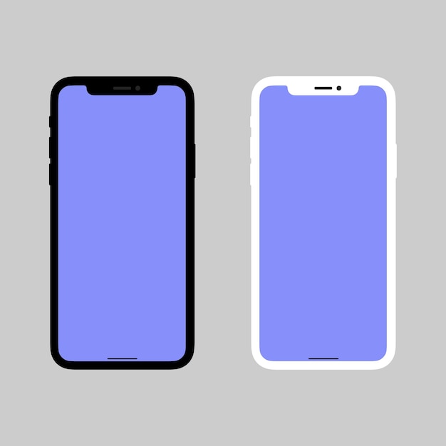 Vector realistische geïsoleerde smartphones vectorillustratie. mobiel geïsoleerd telefoonmodel met leeg scherm