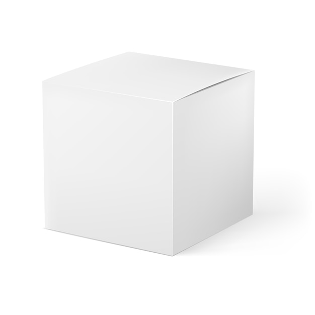 Vector realistische geïsoleerde witte doos