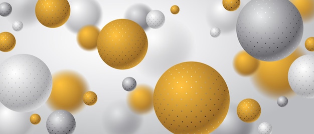 Vector realistische gestreepte bollen vector illustratie abstracte achtergrond met prachtige ballen met punten en diepte van het veld effect 3d globes ontwerp concept art