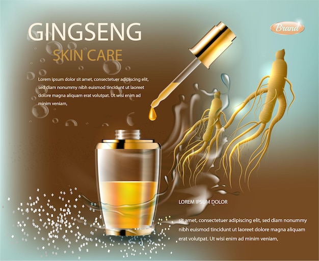 Realistische ginseng advertentie