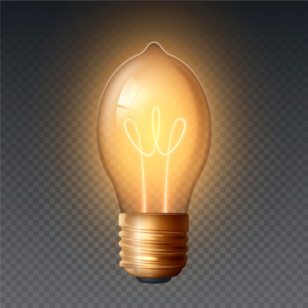 Realistische gloeilamp met elektriciteit