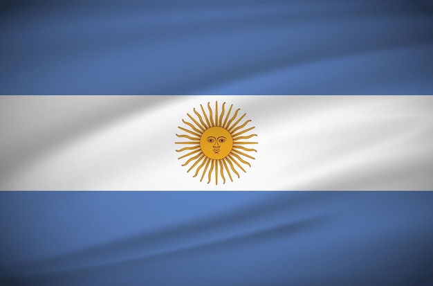 Realistische golvende Argentinië vlag achtergrond vector Argentinië Onafhankelijkheidsdag Vector