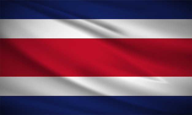 Realistische golvende vlag van Costa Rica achtergrond vector Costa Rica golvende vlag vector