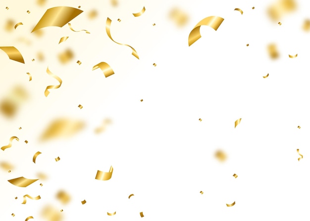 Vector realistische gouden confetti achtergrond gratis vector