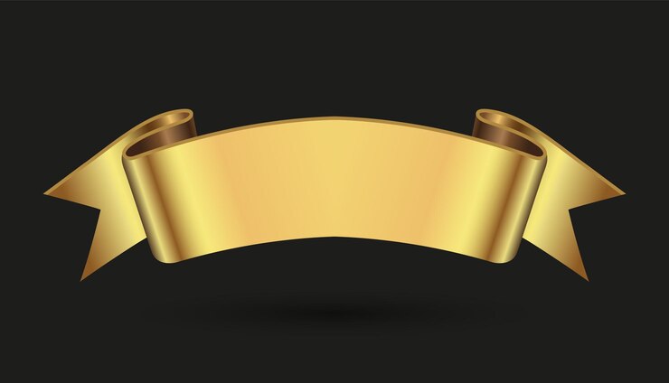 Vector realistische gouden vaandel.