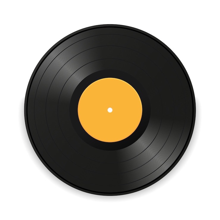 Vector realistische grammofoon vinyl plaat geïsoleerd op witte achtergrond vector illustratie