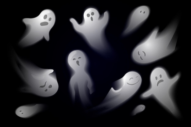 Vector realistische halloween-spookcollectie