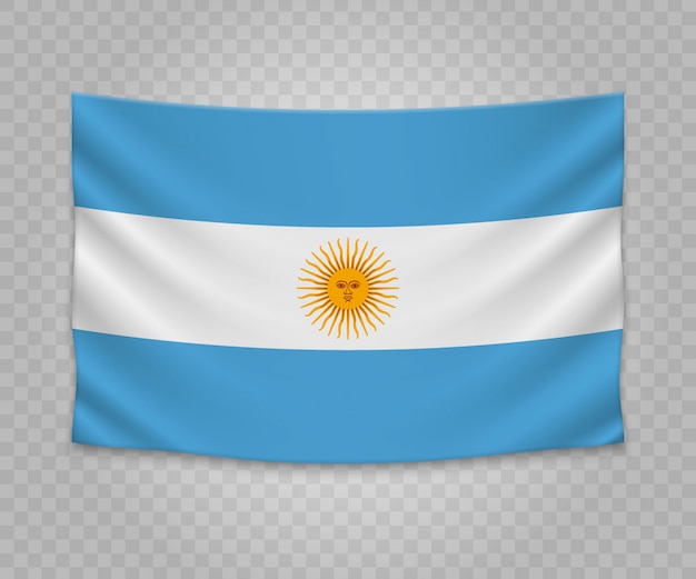 Realistische hangende vlag van Argentinië