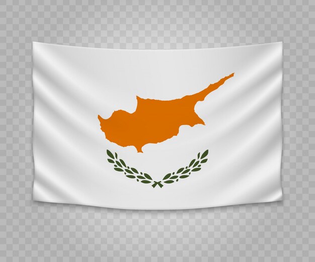 Realistische hangende vlag van cyprus