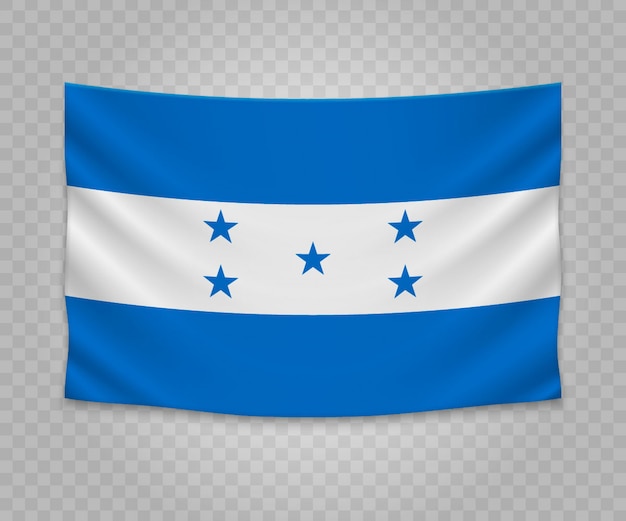 Vector realistische hangende vlag van honduras