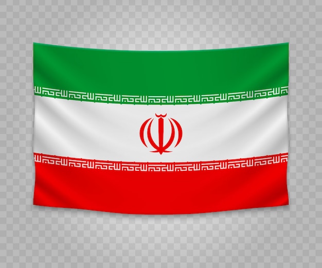 Realistische hangende vlag van iran