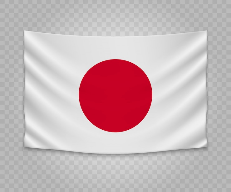 Realistische hangende vlag van Japan