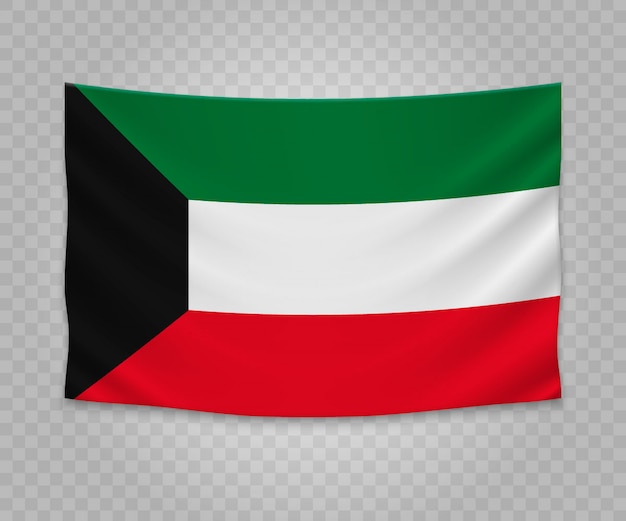 Realistische hangende vlag van koeweit