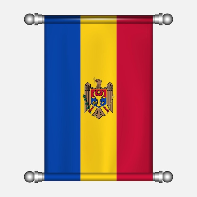 Vector realistische hangende vlag van moldova pennant