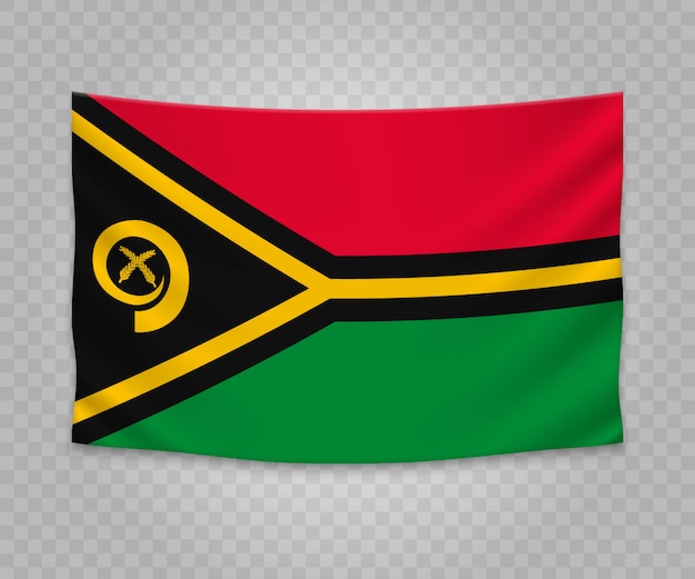 Realistische hangende vlag van vanuatu