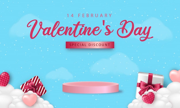 Vector realistische happy valentines day verkoop banner