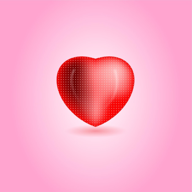 Realistische hartvorm hartvorm 3d hartvorm hartvorm met het patroon