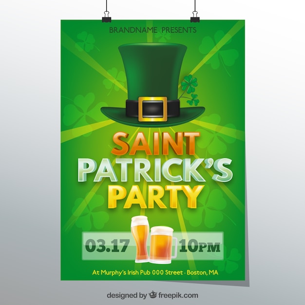 Realistische hat st. patrick's day poster