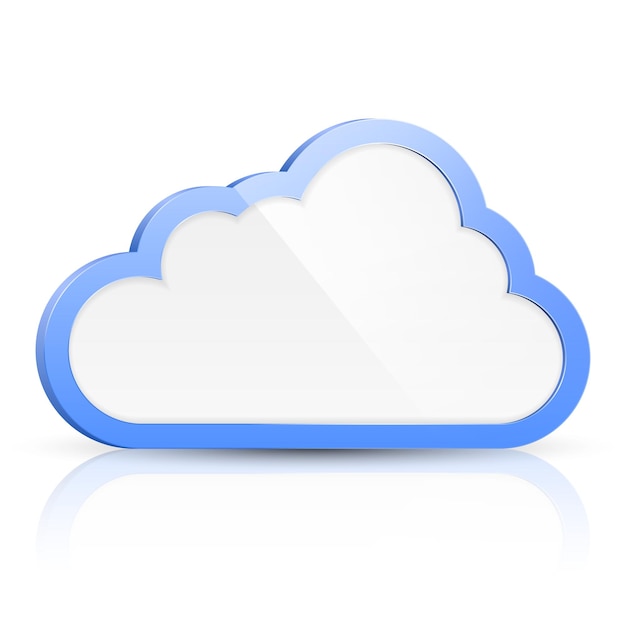 Realistische hoog gedetailleerde vectorillustratie van cloud computing-concept
