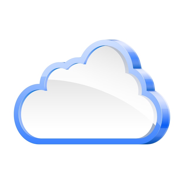 Realistische hoog gedetailleerde vectorillustratie van cloud computing-concept