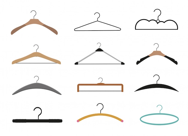 Realistische houten hangers. Voor jassen, truien, jurken, rokken, broeken.