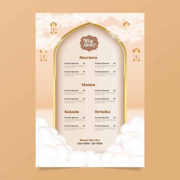 Vector realistische iftar-postersjabloon premium vector