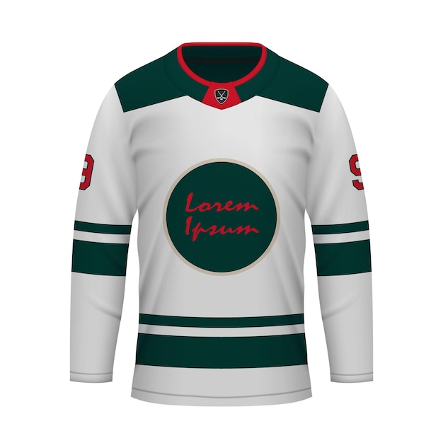 Vector realistische ijshockey uitshirt minnesota shirt sjabloon