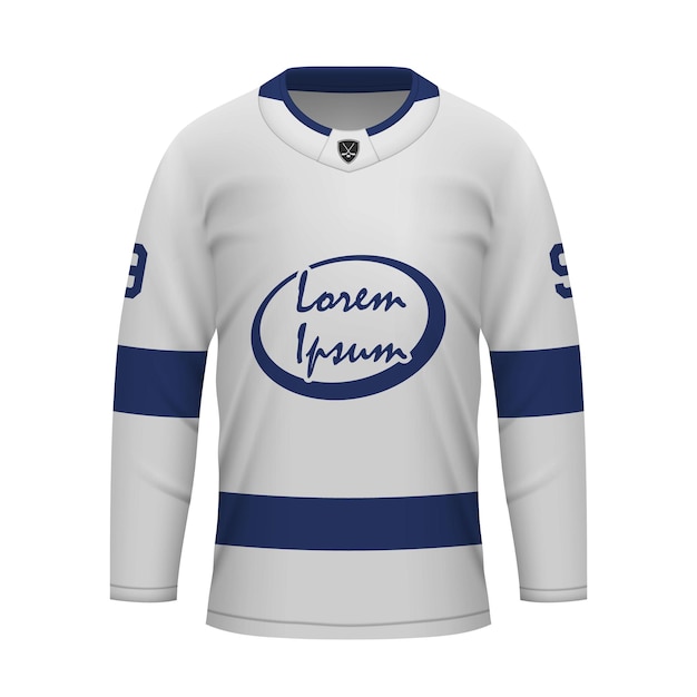 Vector realistische ijshockey uitshirt tampa bay shirtsjabloon