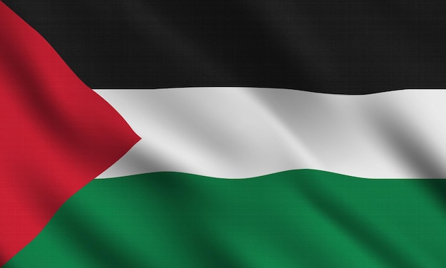 Realistische illustratie achtergrond van de palestijnse vlag