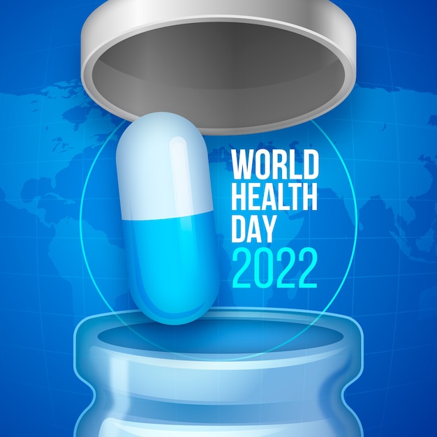 Vector realistische illustratie van de wereldgezondheidsdag