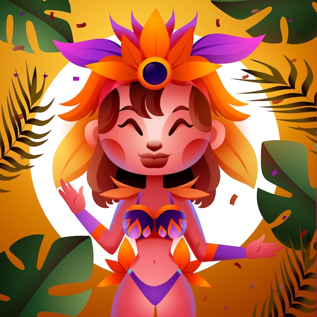 Vector realistische illustratie van het braziliaanse carnaval