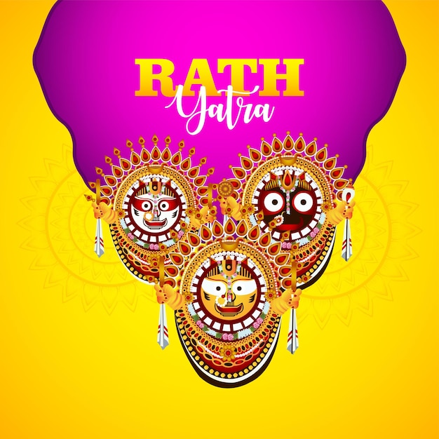 Realistische illustratie van rath yatra-achtergrond