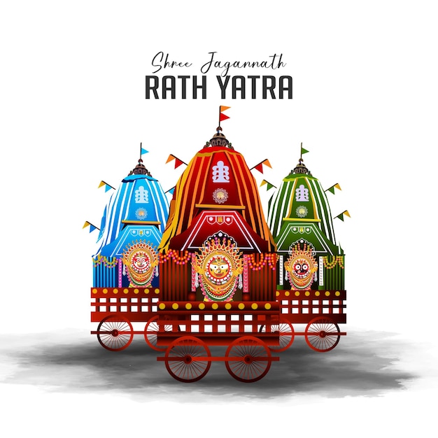 Realistische illustratie van rath yatra-achtergrond