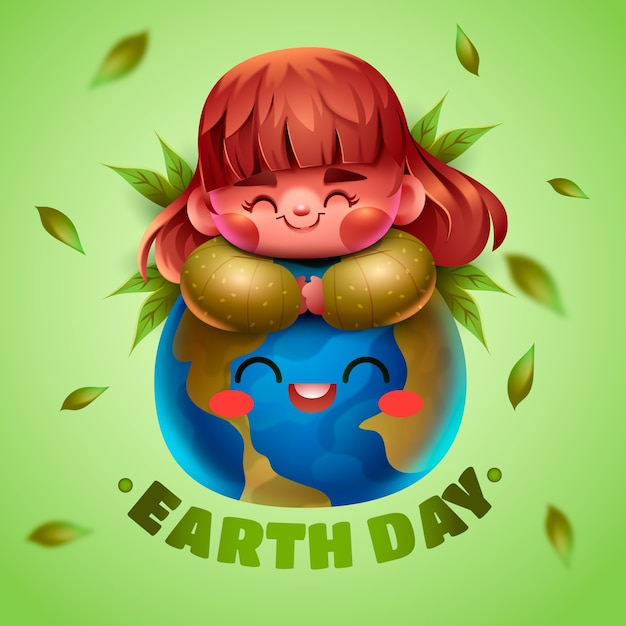 Vector realistische illustratie voor de viering van de dag van de aarde