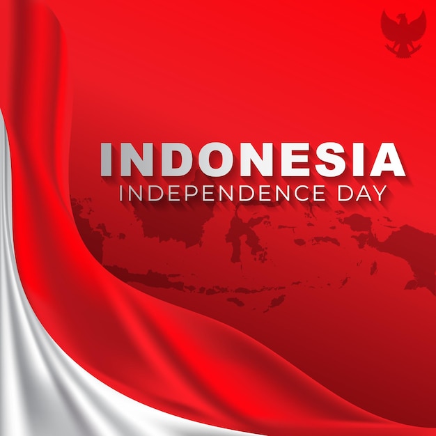 Realistische Indonesische vlag Indonesische onafhankelijkheidsdag