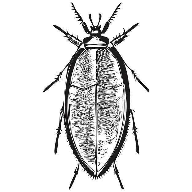 Realistische kakkerlak vector hand getekende dierlijke illustratie kakkerlakken