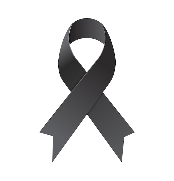 Vector realistische kanker lint zwart geïsoleerd symbool pictogram vectorillustratie