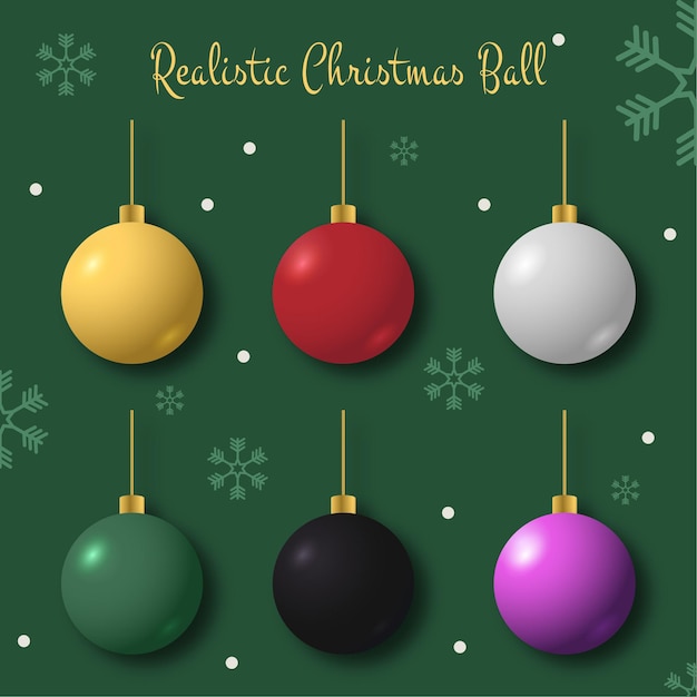 Realistische kerstballen illustratie