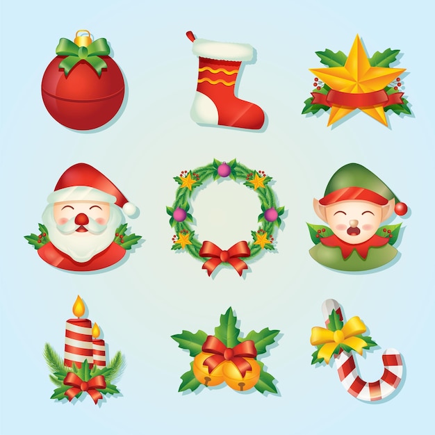 Vector realistische kerststickers