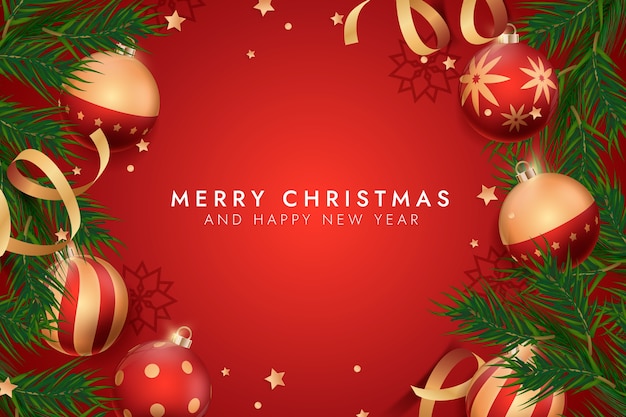 Realistische kerstviering sjabloon