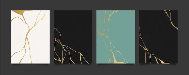 Realistische kintsugi-omslagcollectie