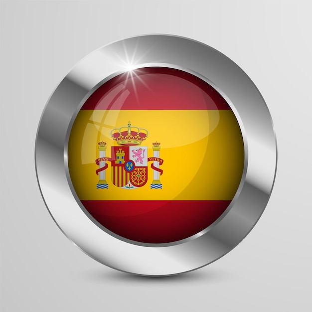 Realistische knop met de vlag van Spanje perfect voor elk gebruik