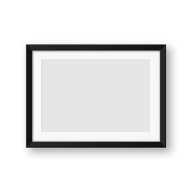 Realistische lege zwarte fotoramen collectie moderne poster mockup voor kunstfotografie of