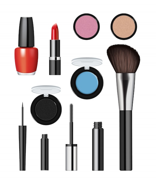 Realistische make-up cosmetica set