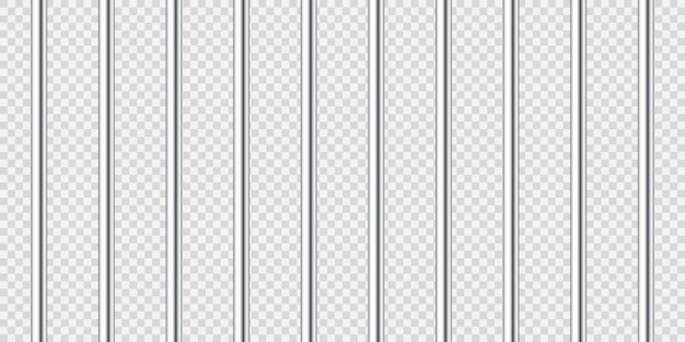 Vector realistische metalen gevangenis tralies gedetailleerde gevangenis kooi gevangenis ijzeren hek criminele achtergrond mockup creatief