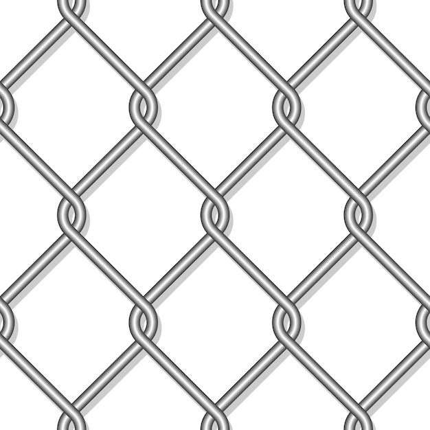 Realistische metalen ketting link hek naadloze patroon geïsoleerd