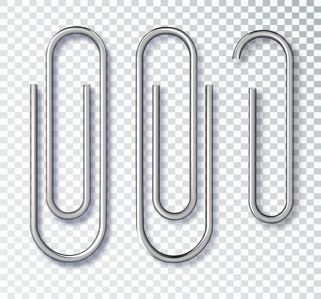 Vector realistische metalen paperclip pagina houder bindmiddel vector