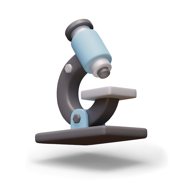 Realistische microscoop op witte achtergrond Vector gedetailleerd model met schaduwen