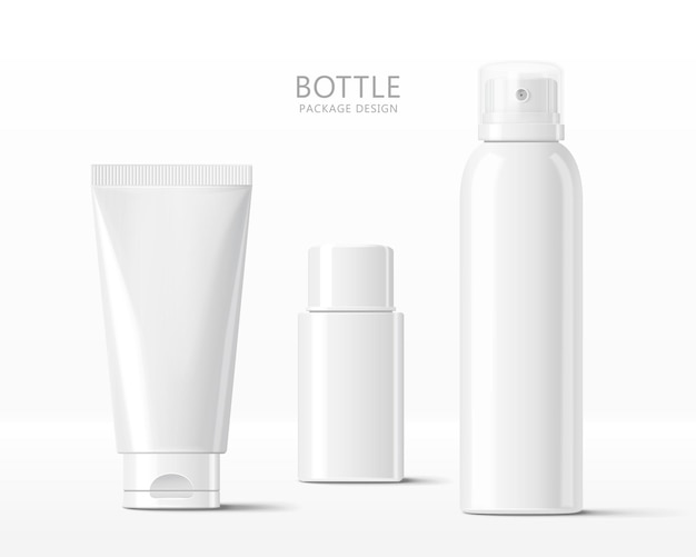 Vector realistische mock-ups voor cosmetische flessen