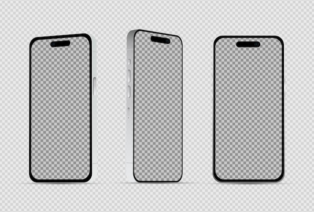 Realistische mockup zonder achtergrond witte mobiele telefoon vector